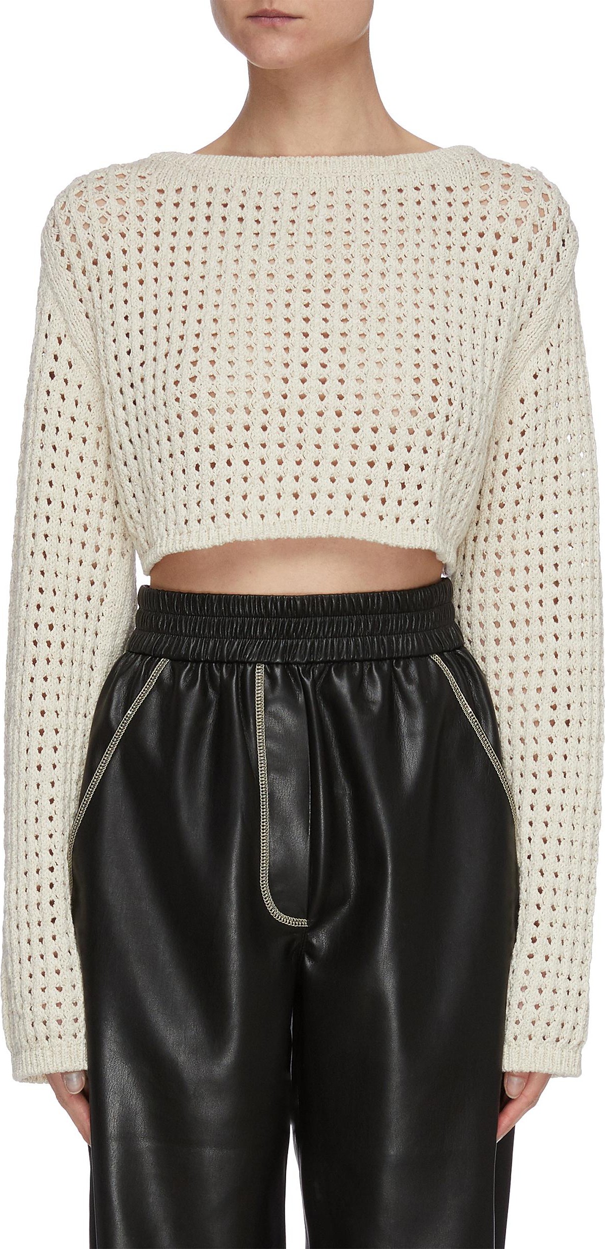 Nanushka 'Saylor' boat neck crop sweater