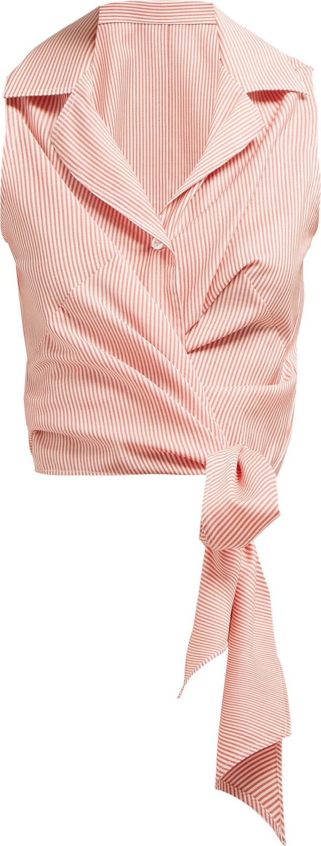 Giuliva Heritage Collection The Elide tie-front striped wool top