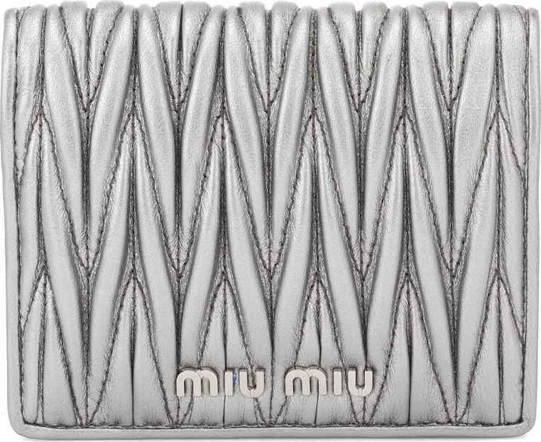Miu Miu Metallic matelassé leather wallet