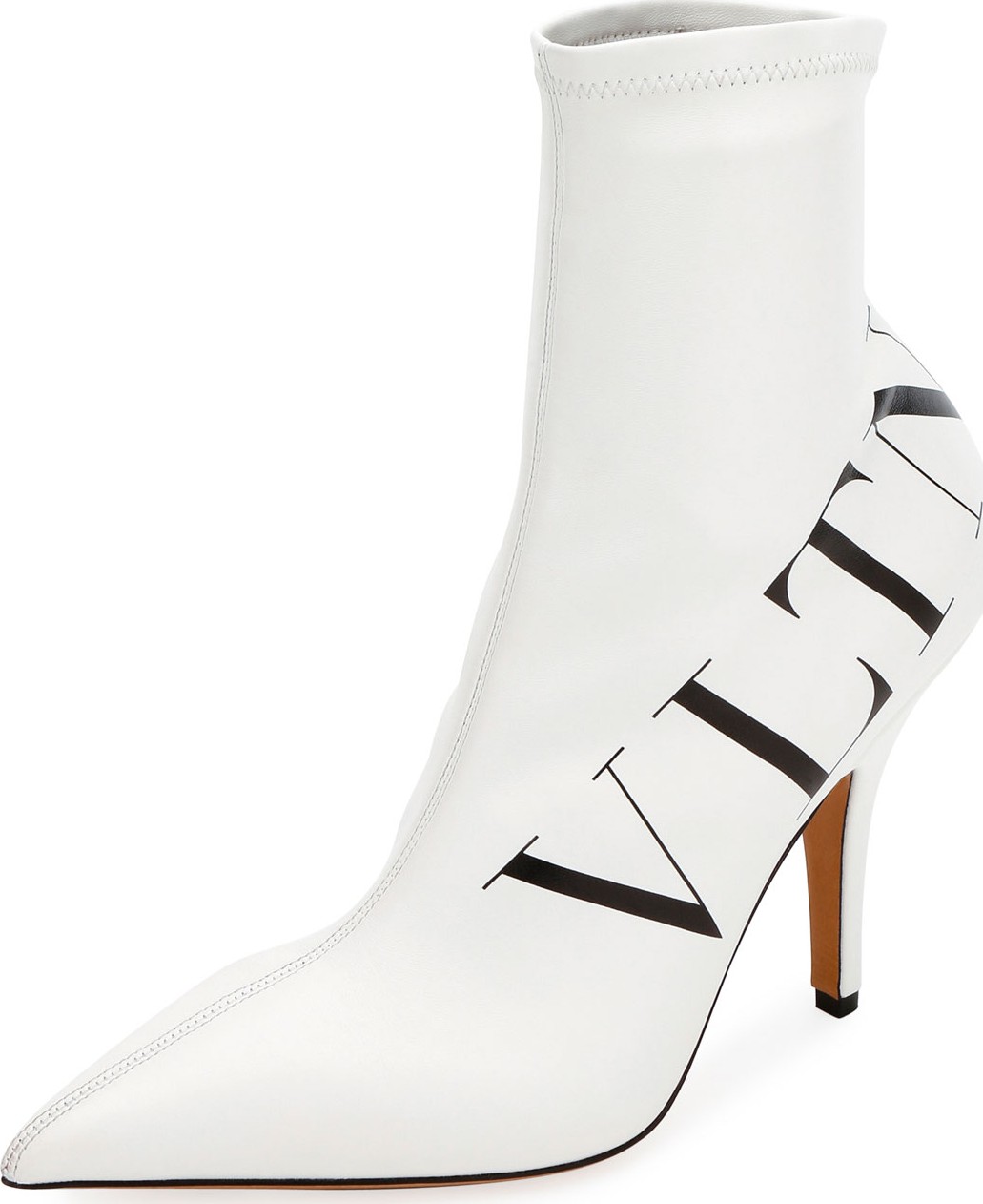 Valentino VLTN Logo Point-Toe Sock Booties