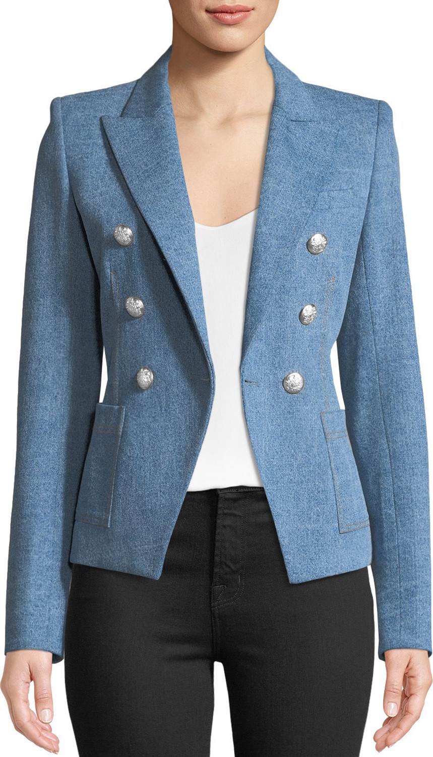 Veronica Beard Caden Double-Breasted Dickey Jacket