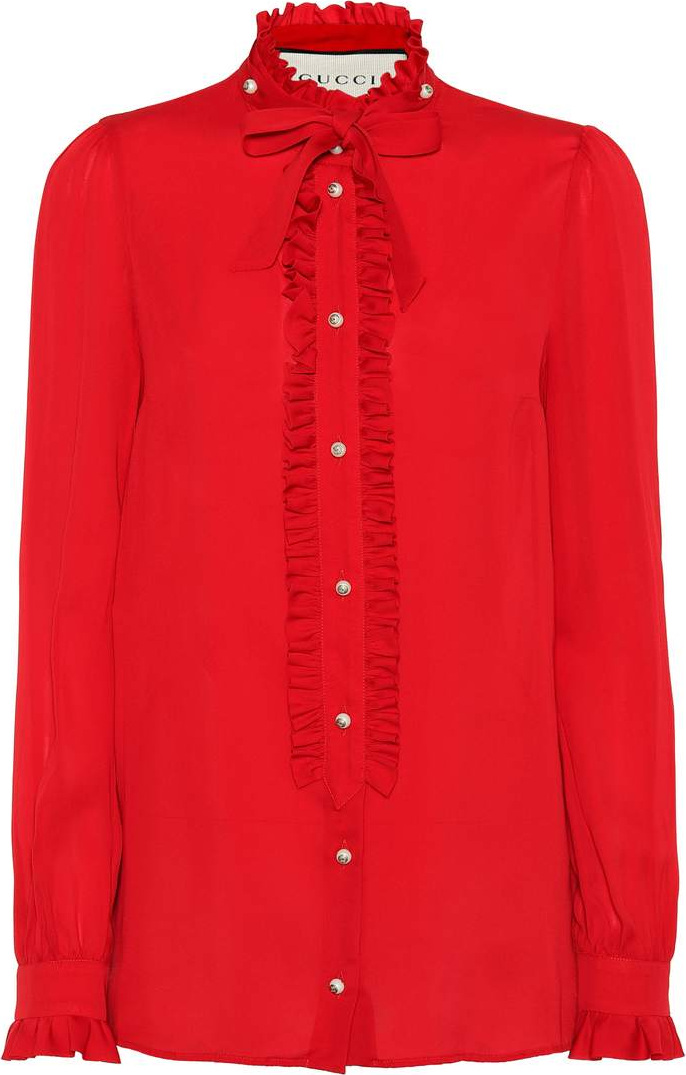 Gucci Embellished silk blouse