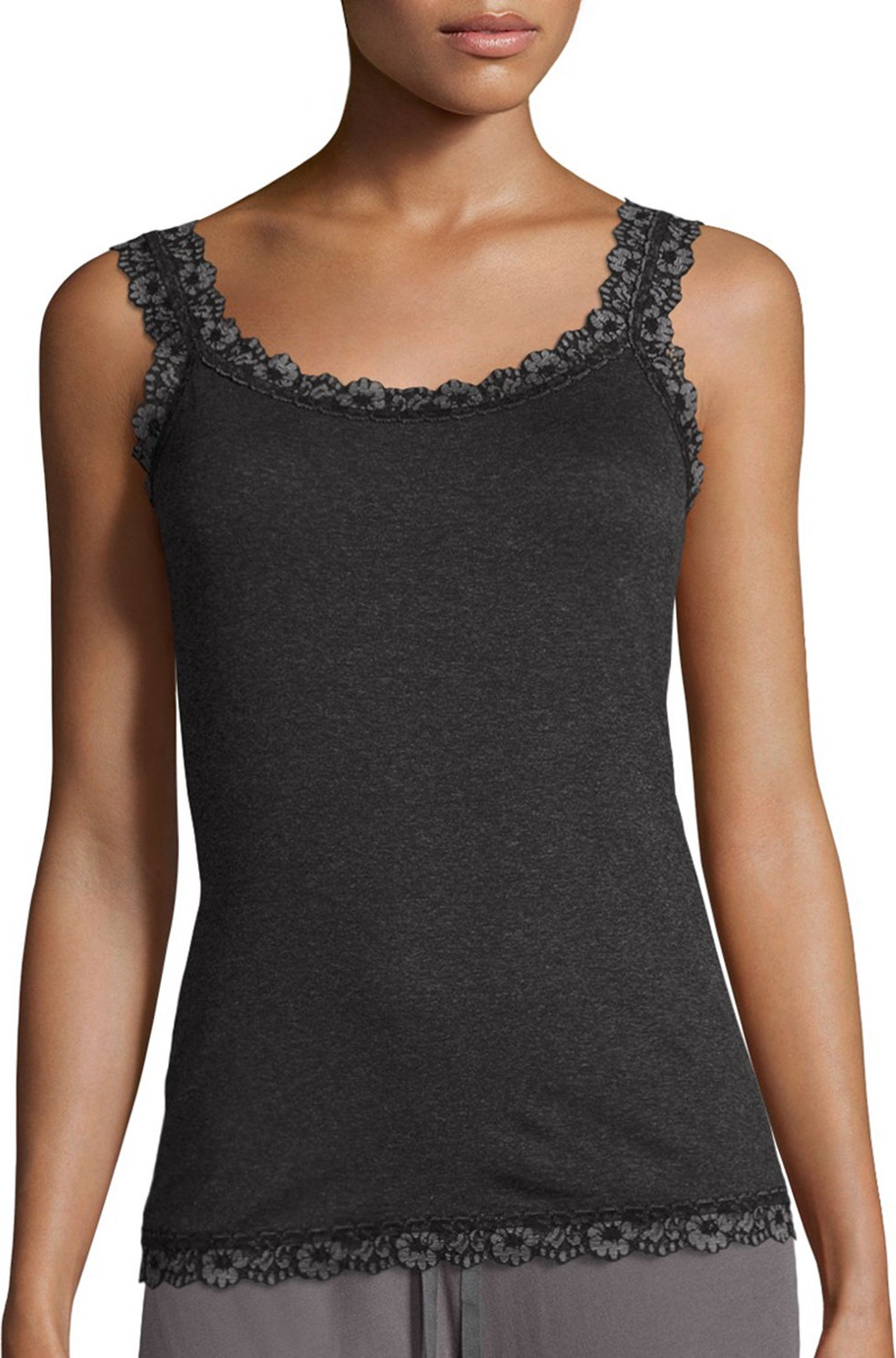 Hanky Panky Heather Jersey Lace Trim Tank