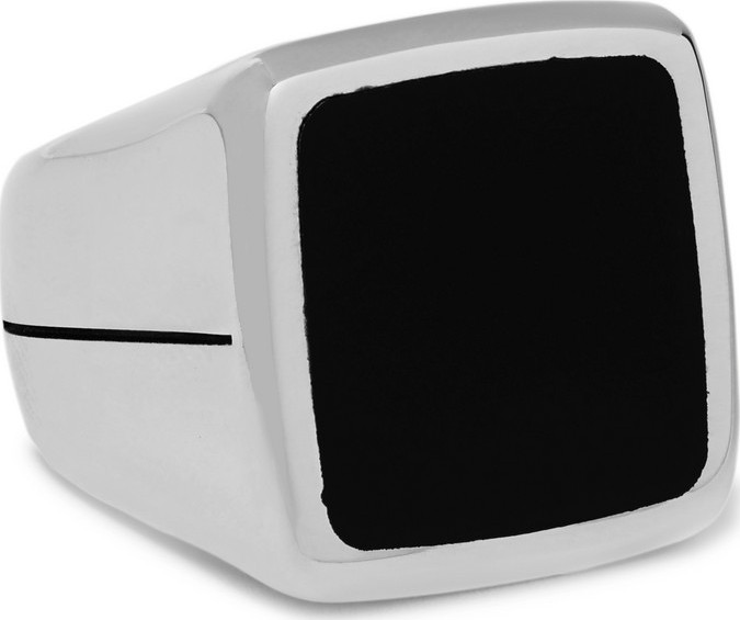 Givenchy Silver-Tone and Enamel Ring