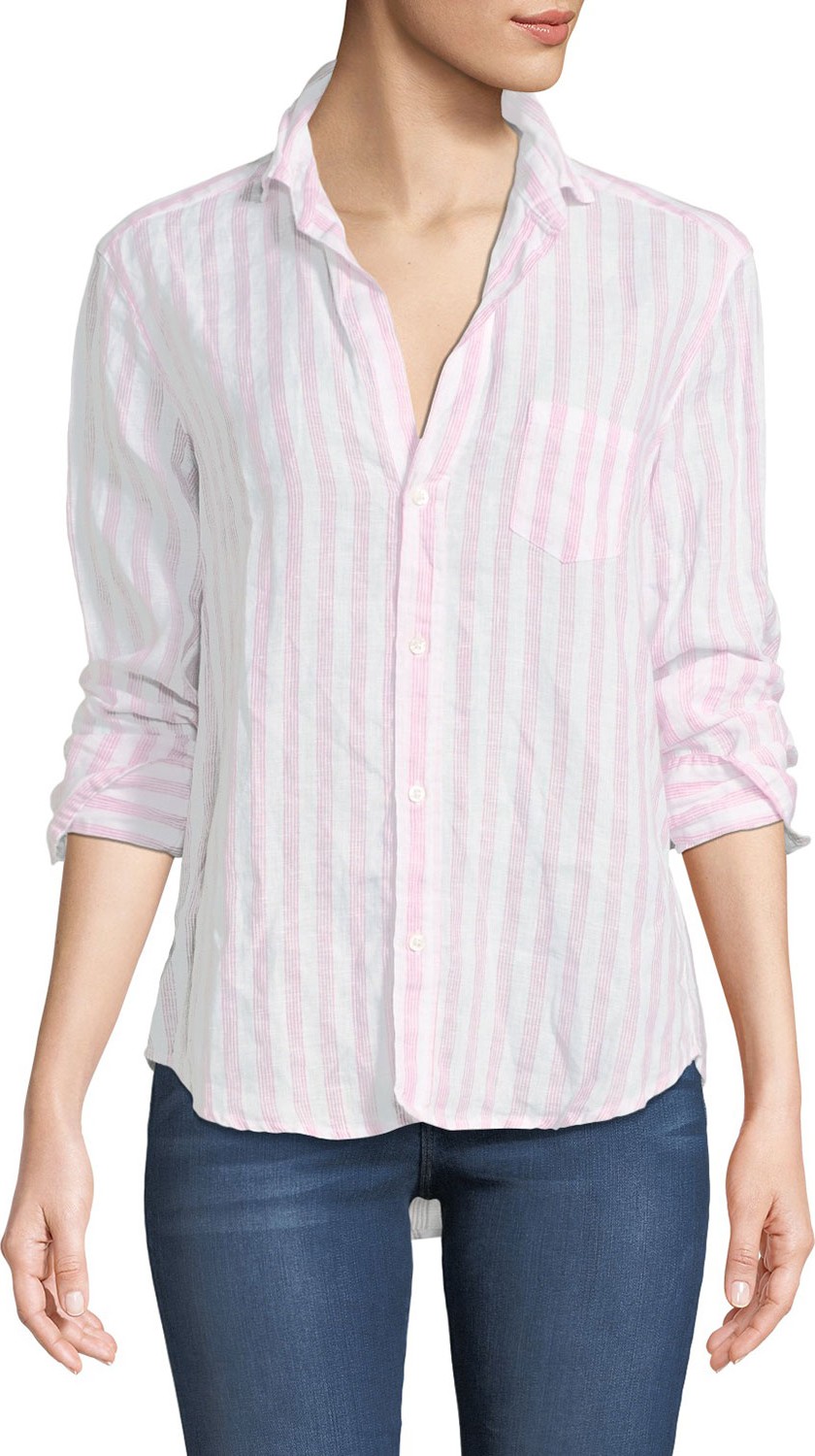 Frank & Eileen Eileen Striped Long-Sleeve Linen Shirt