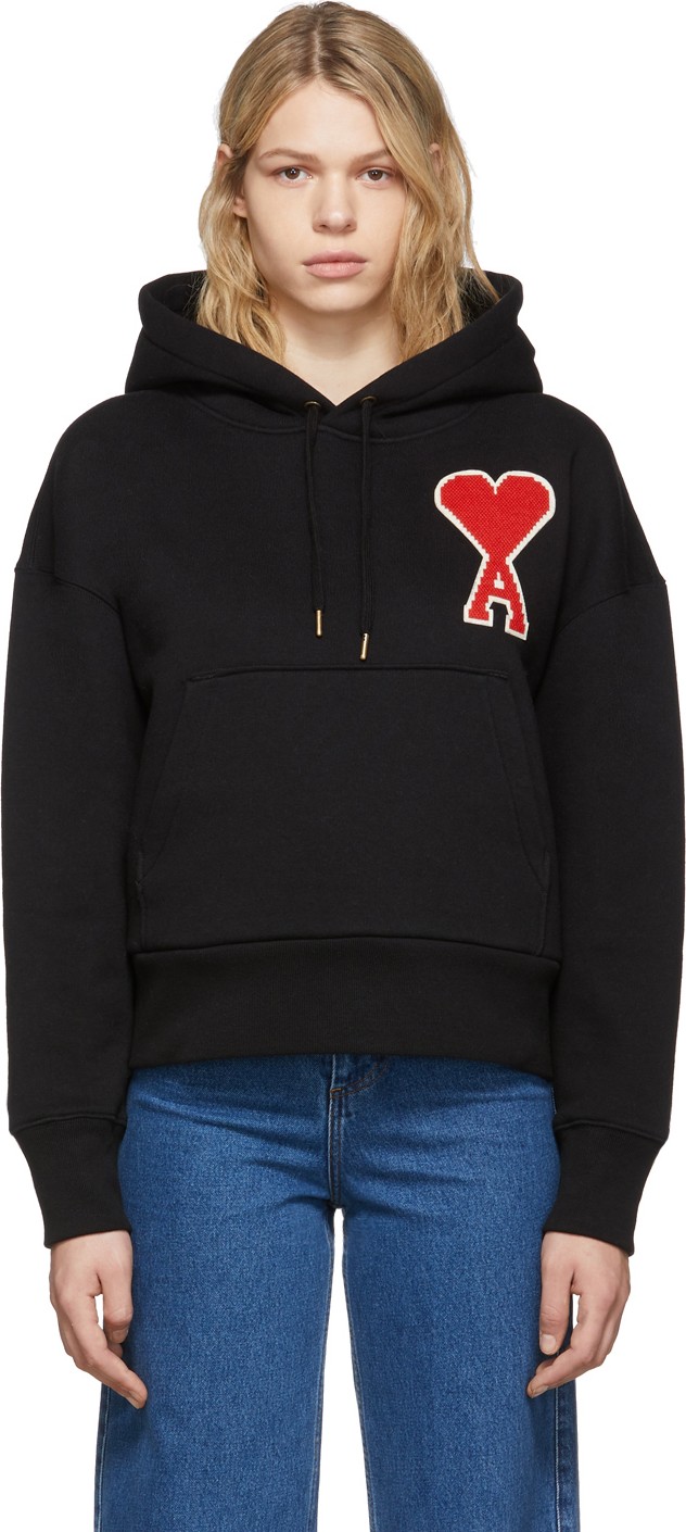 AMI Black Ami De Coeur Hoodie