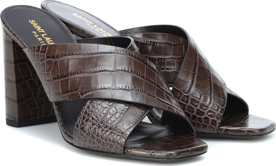 Saint Laurent Loulou 100 embossed leather mules