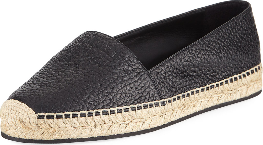 Burberry London England Hodgeson Logo Leather Espadrille Flat