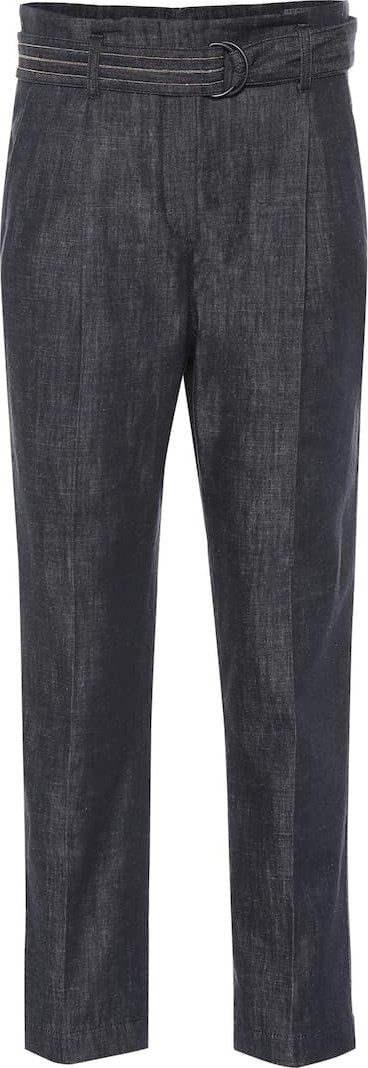 Brunello Cucinelli Belted high-rise straight jeans