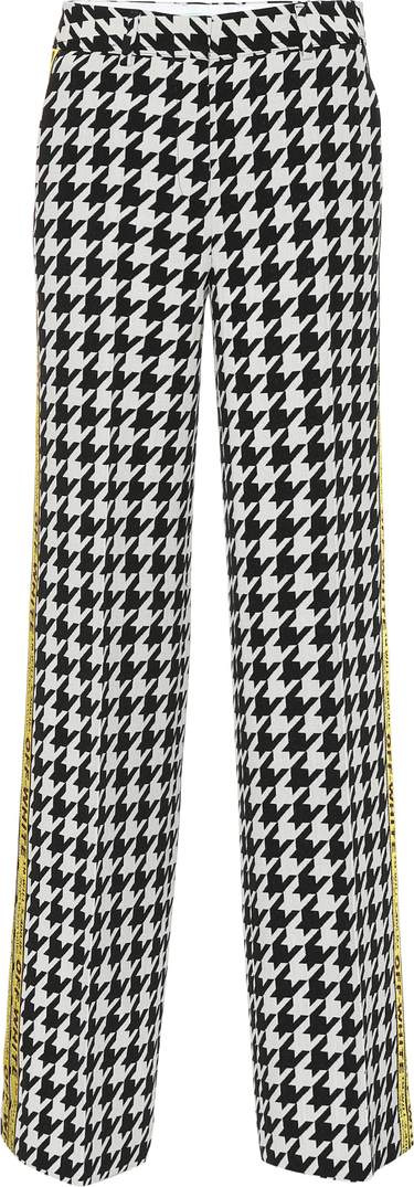 Off White Houndstooth wool-blend pants