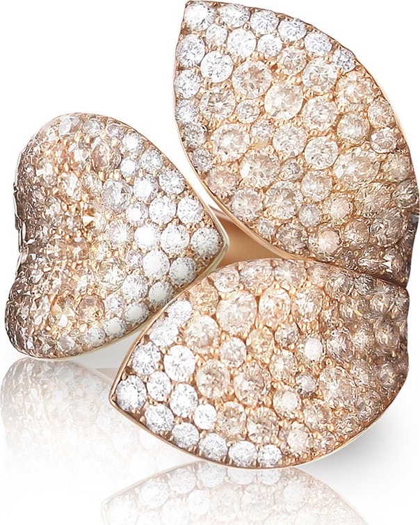Pasquale Bruni Giardini Segreti 18k Rose Gold Diamond Leaf Ring, 2.35 cts., Size 7