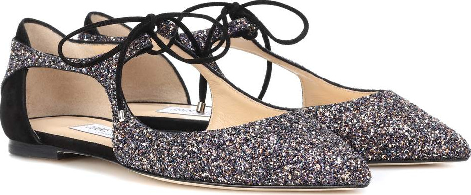 Jimmy Choo Vanessa Flat glitter ballerinas