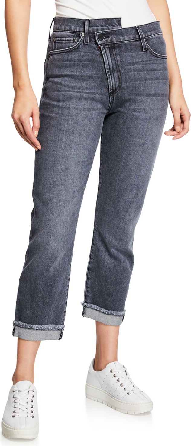 Alice + Olivia Amazing Asymmetrical Slim Straight Jeans