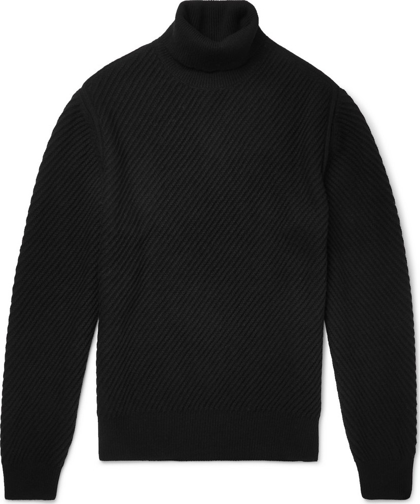 HUGO BOSS Ribbed Virgin Wool, Silk and Cashmere-Blend Rollneck Sweater