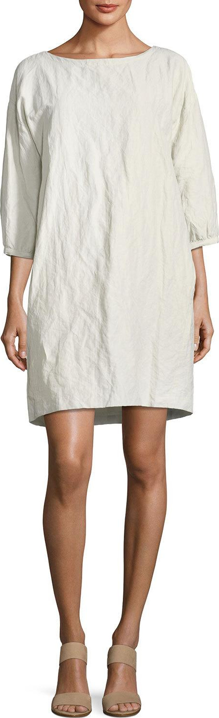 Eileen Fisher Textured Organic Cotton-Blend Shift Dress