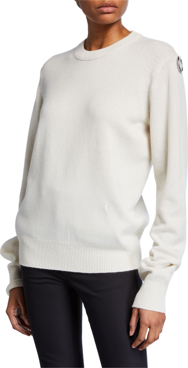 Helmut Lang Ring Cashmere Crewneck Pullover Sweater
