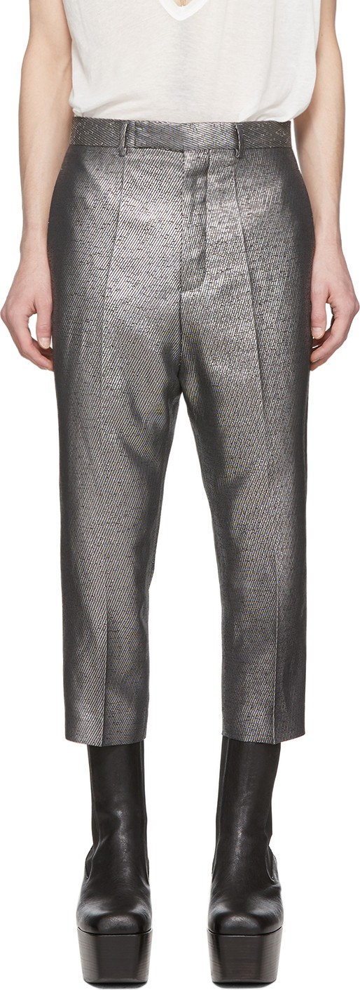 Rick Owens Silver Astaires Cropped Trousers