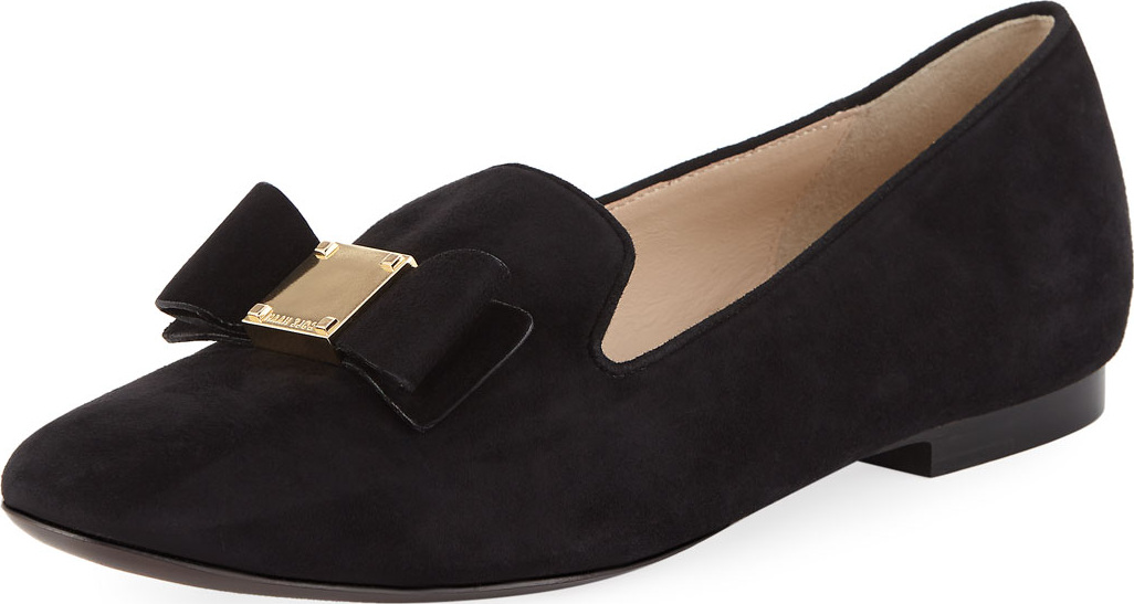 Cole Haan Tali Grand Bow Suede Loafers