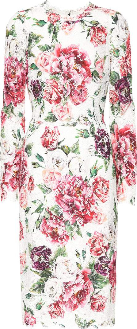 Dolce & Gabbana Floral-printed lace dress