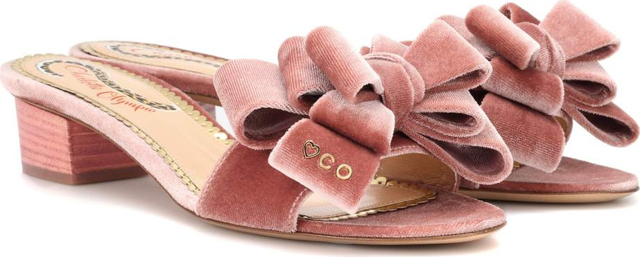 Charlotte Olympia Velvet slides