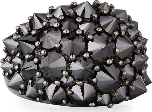 Mattioli 18k Spiked Black Diamond Ring