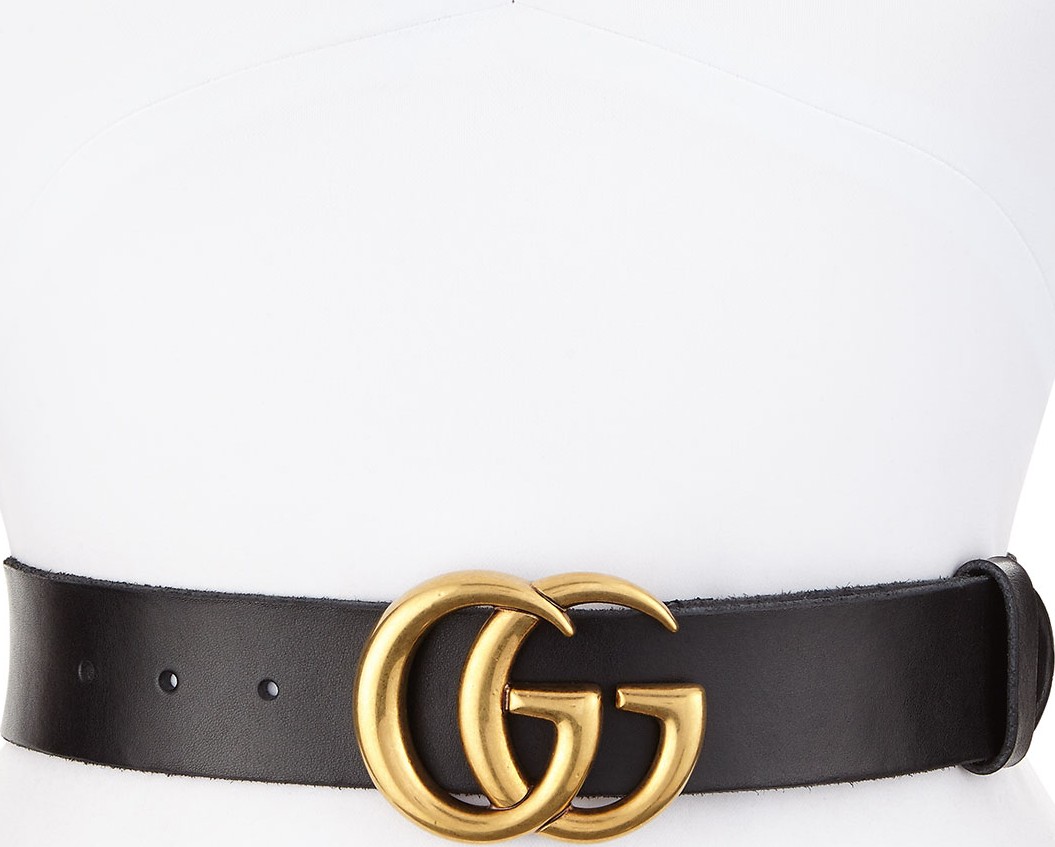 Gucci Leather Logo-Buckle Belt