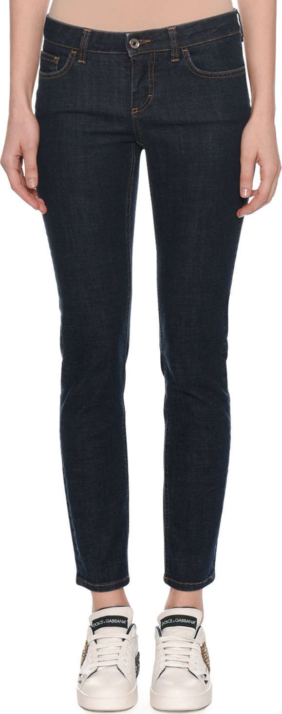 Dolce & Gabbana Pretty Fit Five-Pocket Skinny-Leg Jeans w/ Queen Back Pocket