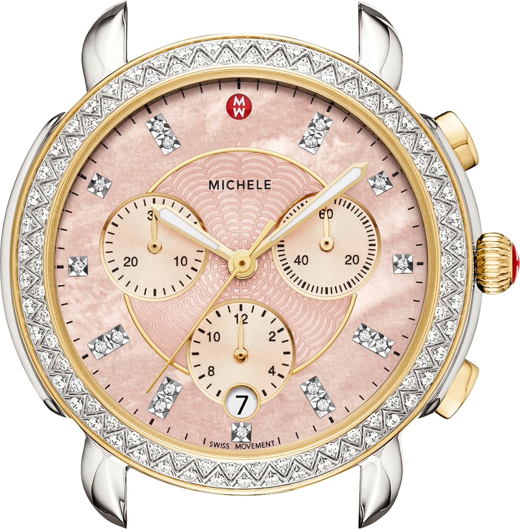 MICHELE Sidney Chrono Diamond Diamond Dial Watch Case, 38mm