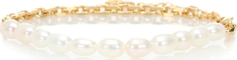 Anissa Kermiche Duel pearl and 18kt gold anklet