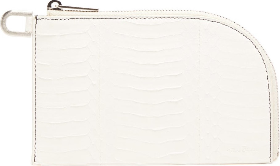 Rick Owens Snakeskin-embossed leather pouch
