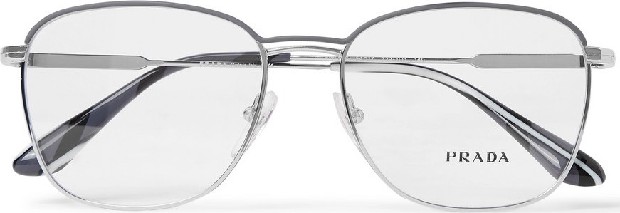Prada Square-Frame Silver-Tone Optical Glasses