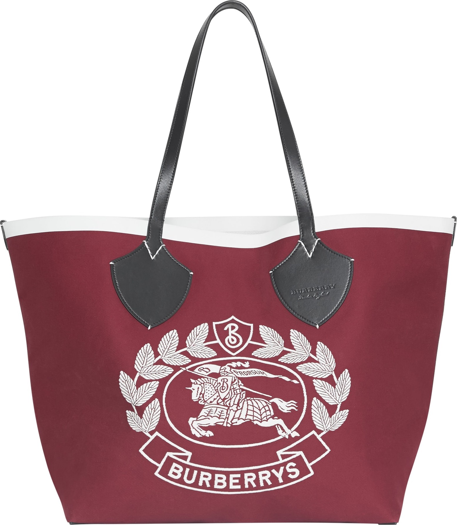 Burberry London England Large Giant Crest Reversible Canvas Tote