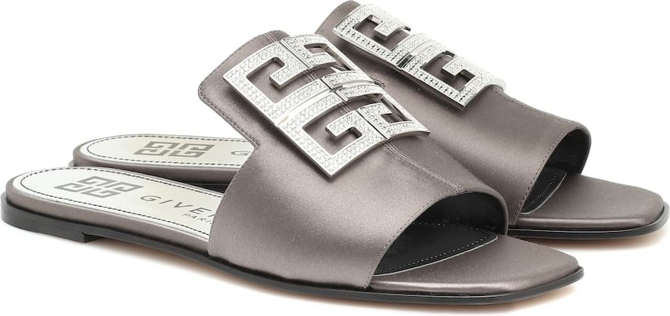 Givenchy 4G embellished satin slides Givenchy 4G embellished satin slides