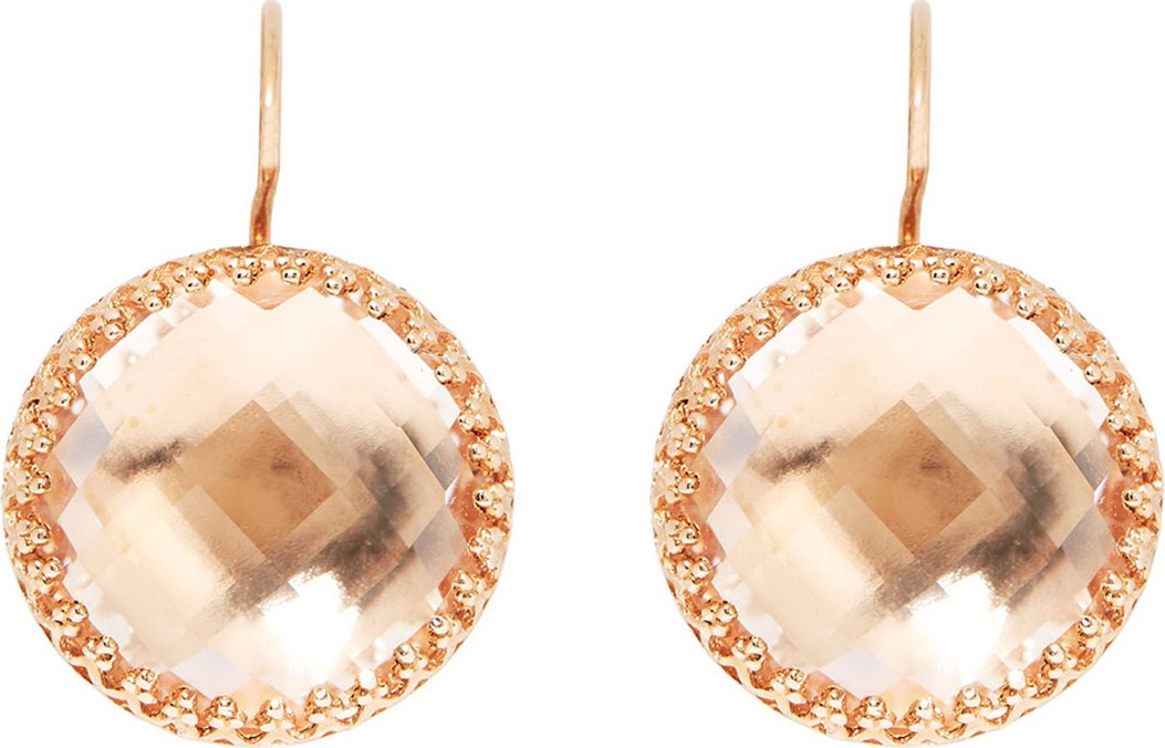 Larkspur & Hawk Olivia White Quartz Drop Earrings with Copper Foil