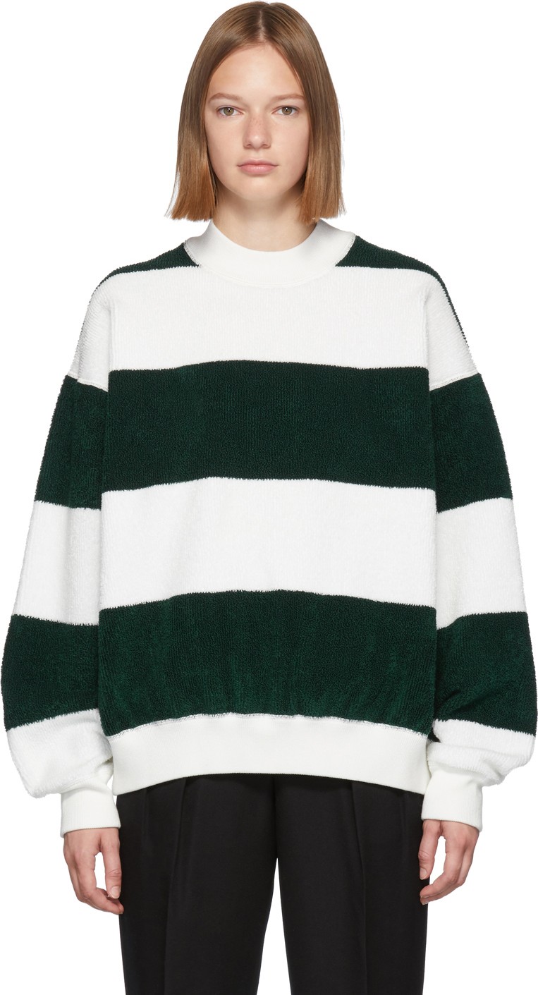 Alexander Wang Green & White Oversized Sweater