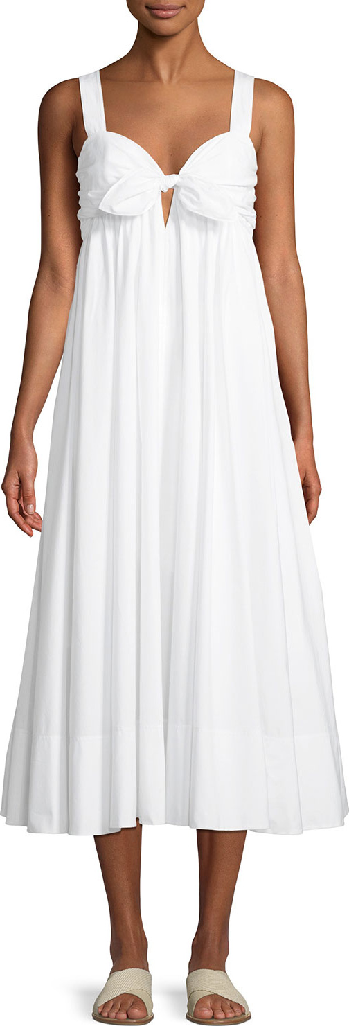 A.L.C. Iris Tie-Front Cotton Midi Dress