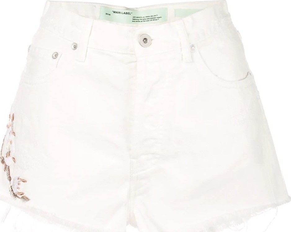 Off White cropped denim shorts