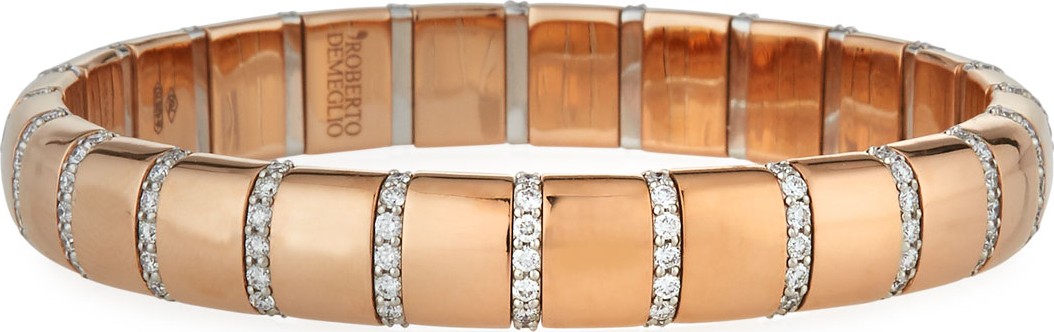 Roberto Demeglio PURA GOLD 18k Rose Gold Diamond Bar Bracelet