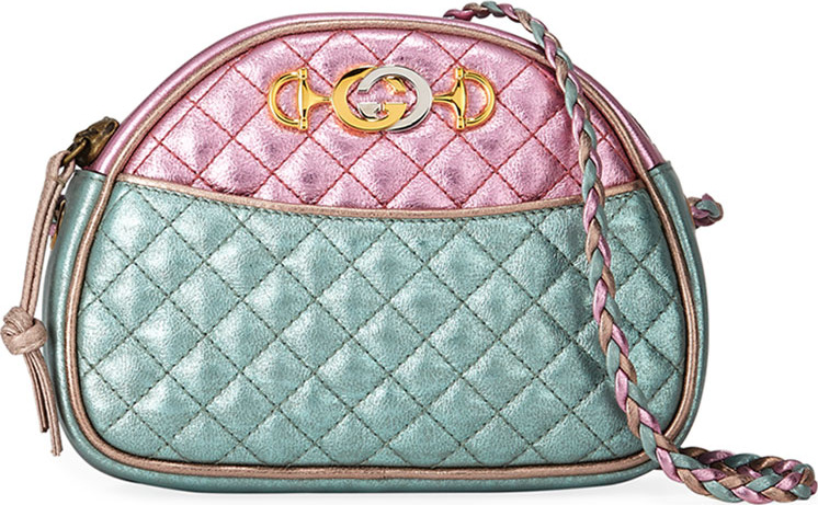 Gucci Mini Quilted Metallic Leather Crossbody Bag