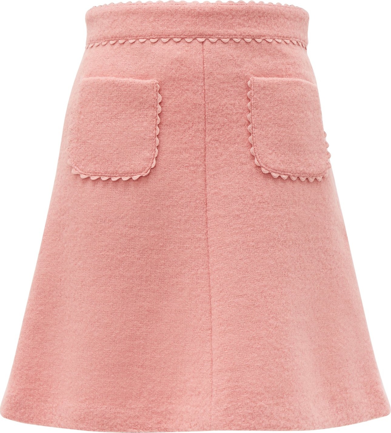 RED Valentino Scallop-trimmed wool-blend bouclé mini skirt