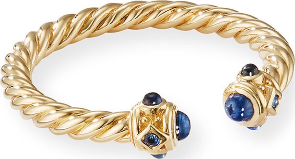 David Yurman Renaissance 18k Gold & Sapphire Ring, Size 6