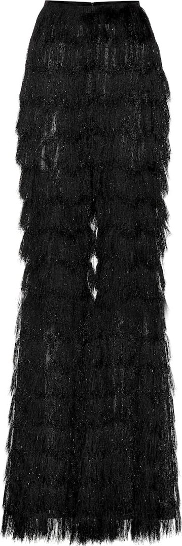 Balmain Fringed metallic pants