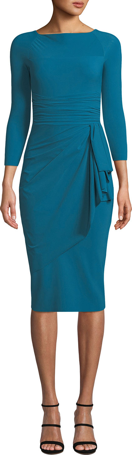 La Petite Robe di Chiara Boni Annikette Body-Con Dress w/ Draped Skirt