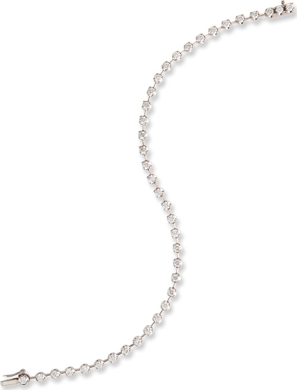 Memoire Spaced Diamond Line Bracelet in 18K White Gold, 2.0 tdcw