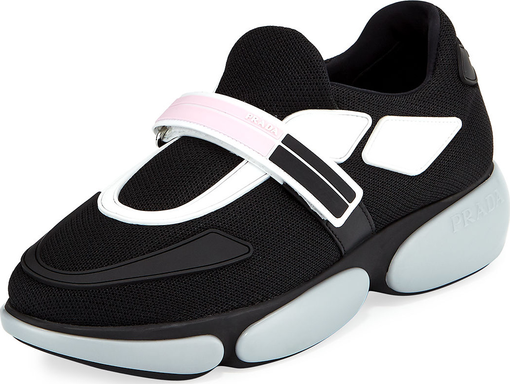 Prada Knit Trainer with Logo Strap