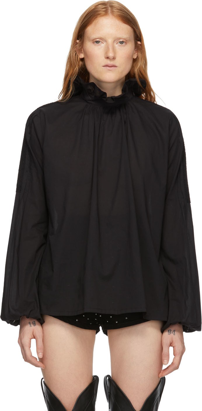 WANDERING Black Muslin Blouse