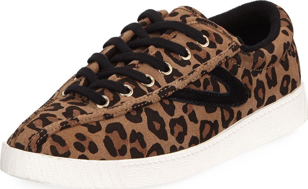 Tretorn NY Lite 2 Plus Leopard-Print Suede Low-Top Sneaker