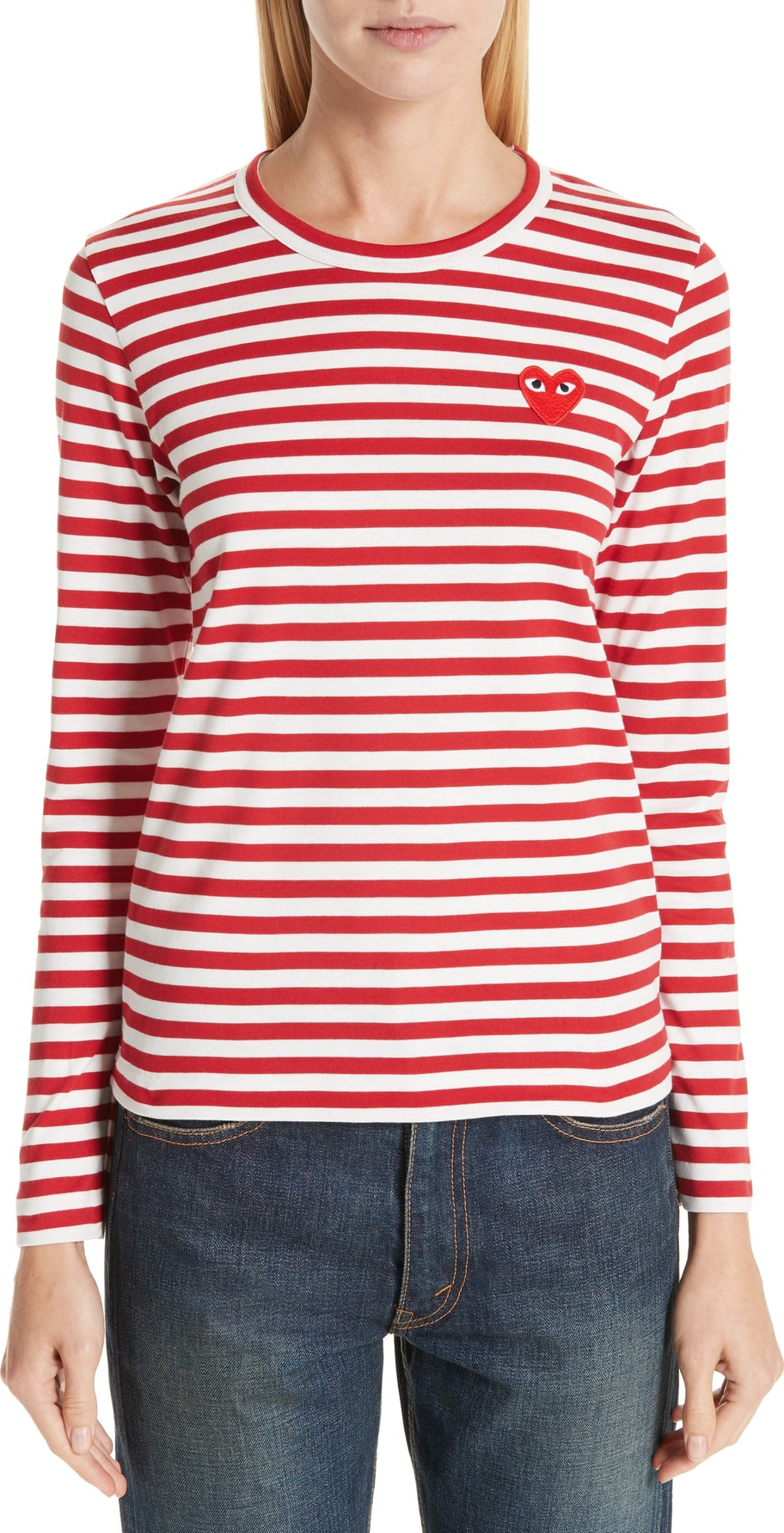 Comme Des Garcons PLAY Stripe Cotton Tee