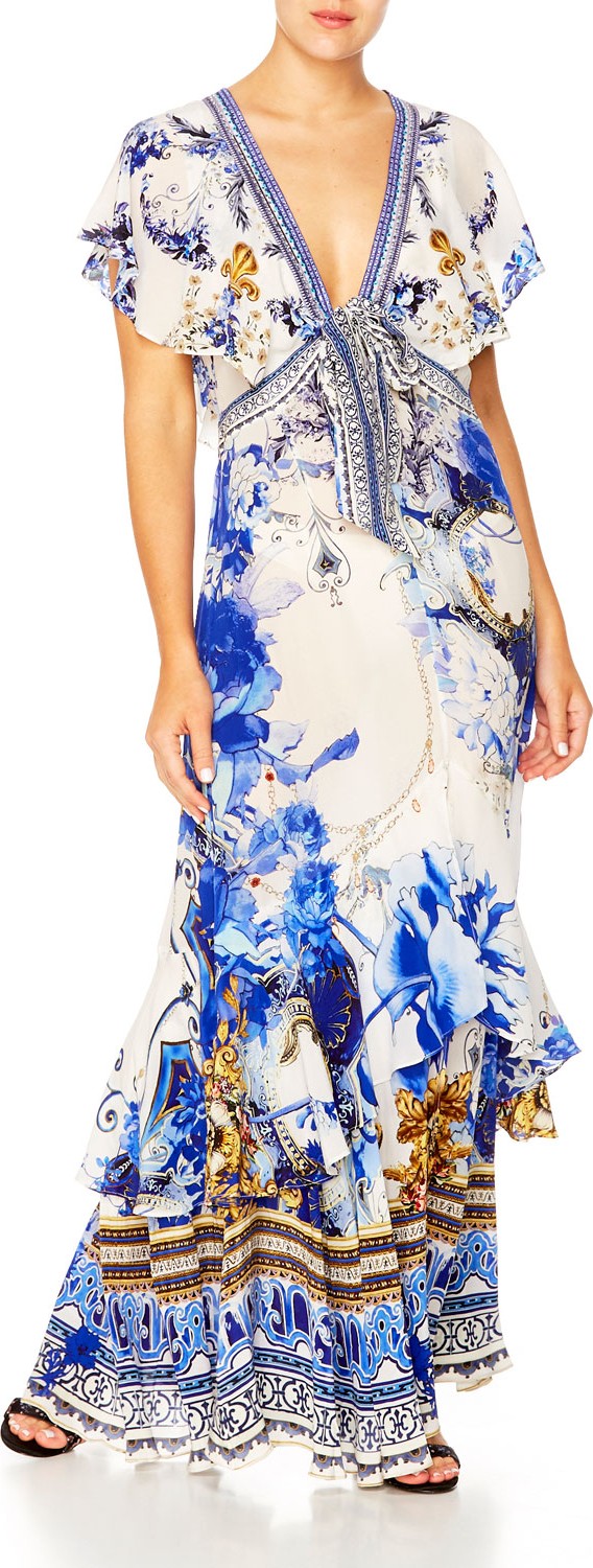 Camilla Tie-Front Maxi Dress w/ Split