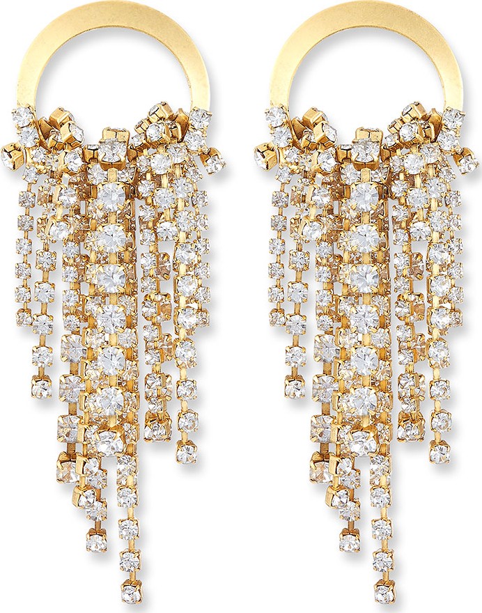 Elizabeth Cole Rowan Crystal Dangle Earrings, Clear
